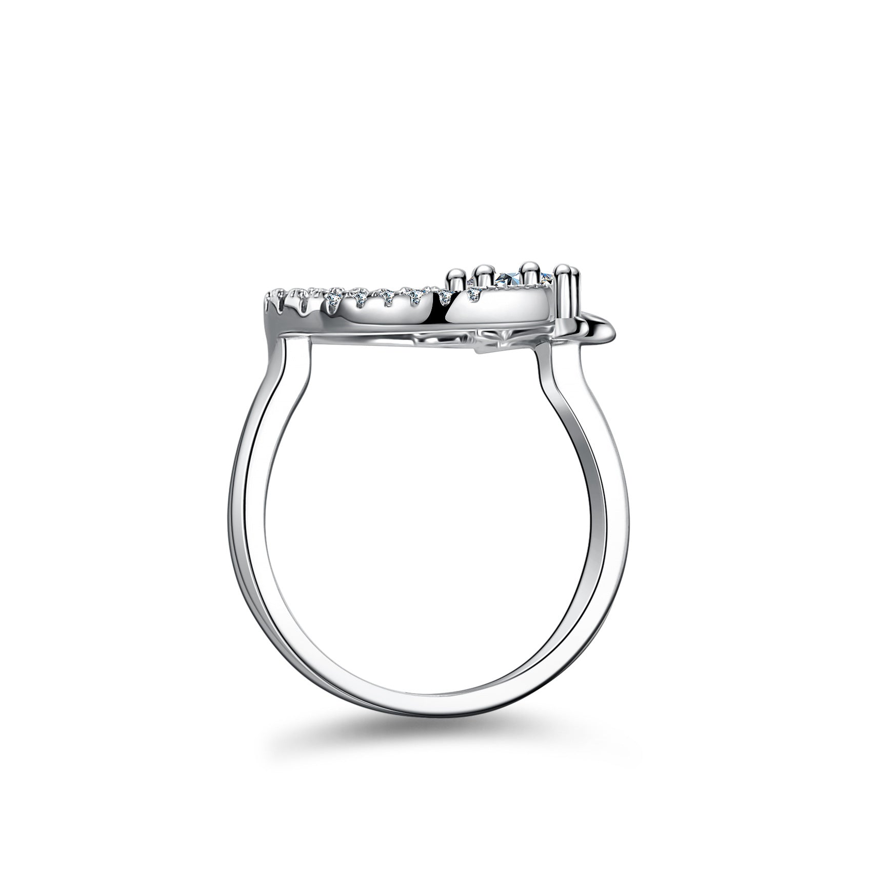 Moon Shape 1CT Moissanite Ring