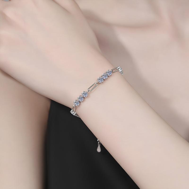 5.4CT Chain Link Bracelet Moissanite Bracelet