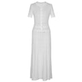 Sandro French Retro Short Sleeve Eyelet Knit Dress