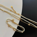 Dior Pearl Double Chain Necklace Bracelet